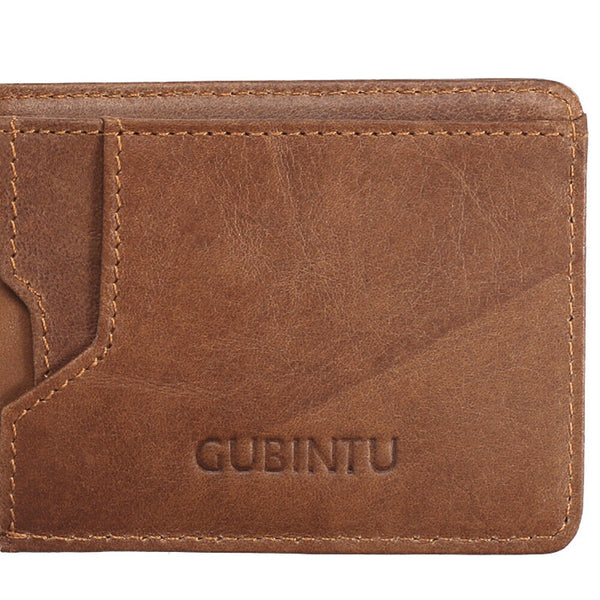 Bifold Credit Card Holder Genuine Leather Wallet Slim Mens RFID Blocking Purse