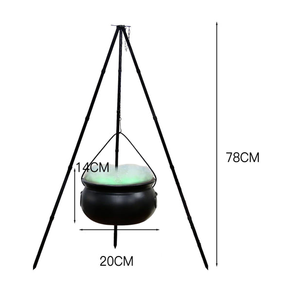 Halloween Decor Outdoor - Large Witches Cauldron on Tripod with Light Home Decor