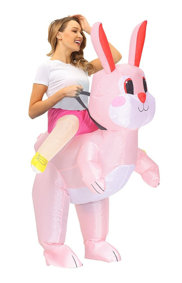 Inflatable Riding Bunny Costume Adult Kids Easter Rabbit Fancy Dress Party Outfit