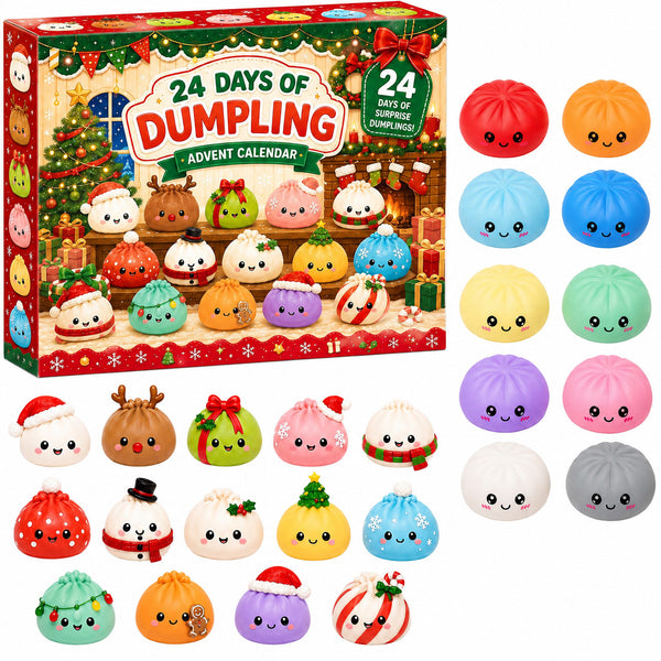 2026 Christmas Squishies Advent Calendar 24 Days Dumpling Toys Kid Xmas Gift New