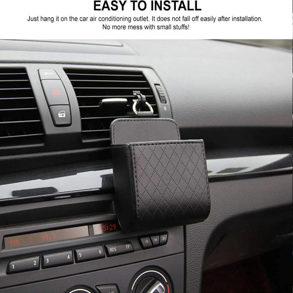 Car air Vent Phone Holder Car Storage Bag Key Glasses Phone Holder Organizer Bag