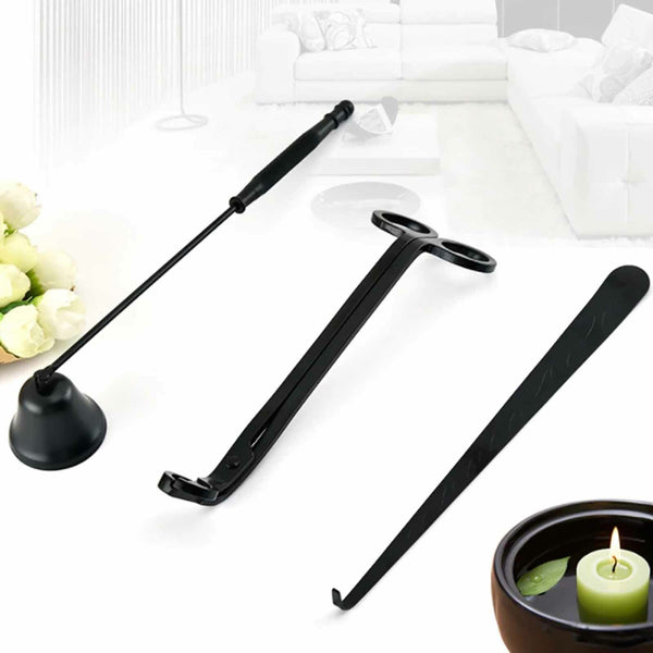 3pcs Candle Care Tool Set | Stainless Steel Wick Trimmer, Snuffer & Wick Dipper