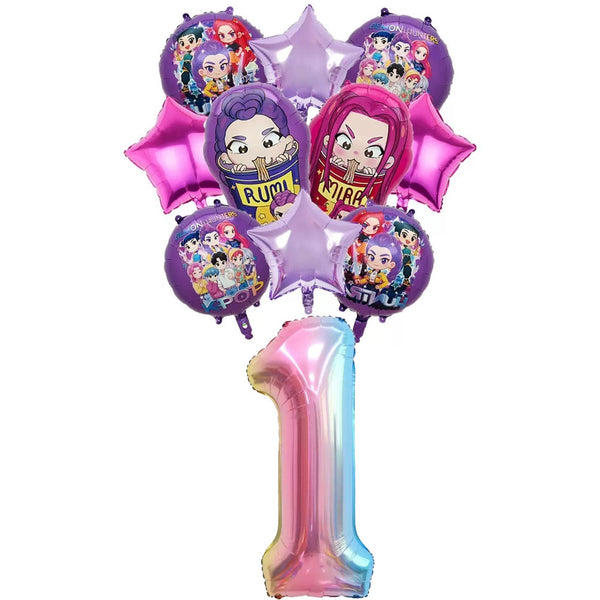 K-pop party balloon set for 3rd birthday decoration
