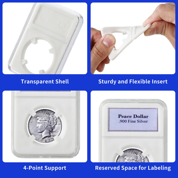 20PCS Coin Slab Holder Display Case – 21MM Coin Collection Storage