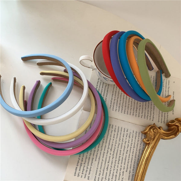 68pcs Girls Womens Plain Satin Alice Band Headband 10mm Ribbon Hoop Hair Band AU