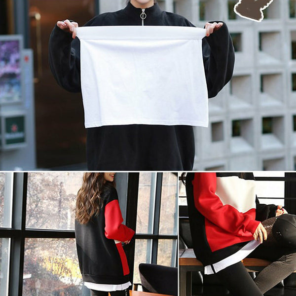 Women Fake Layered Shirt Extender Sweep Hem Mini Skirt Waist Layering Top