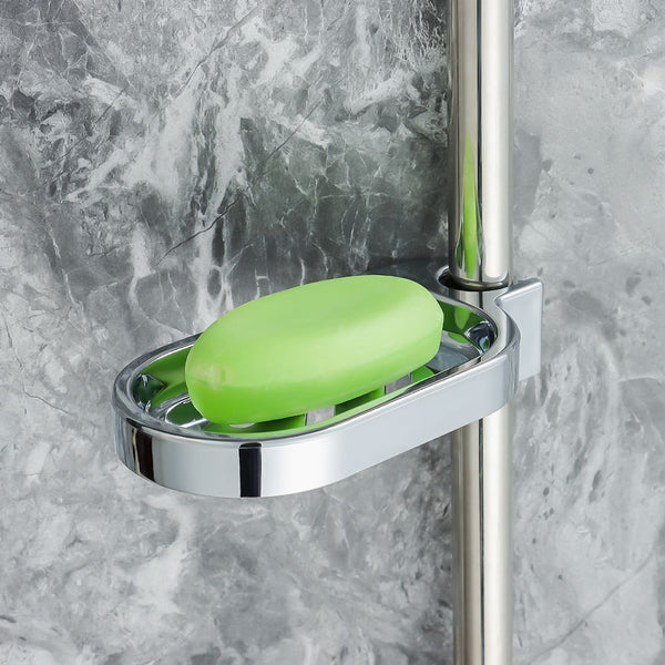 Adjustable Rail Slide Bathroom Bath Shower Soap Dishes Holder For 25mm Hole