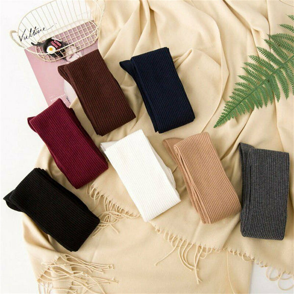 5Pairs Women Knee High Warm Socks Thick Winter Cotton Stack Stockings
