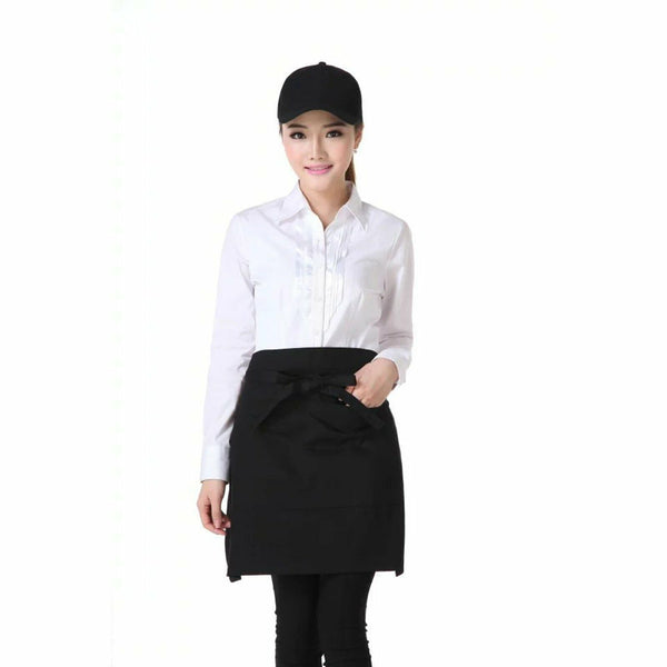 1pc Half Short Apron Waist Apron Pocket Cafe Chef Waiter Waitress Barista Bar AU