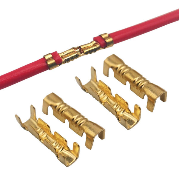 UP 500pcs 0.5-1.5mm² Car Brass Copper Crimp Terminals Electrical Wire Connectors