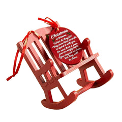 Christmas in Heaven Ornament - Wooden Memorial Rocking Chair with Poem Tag, 1, 2 or 3 Pack
