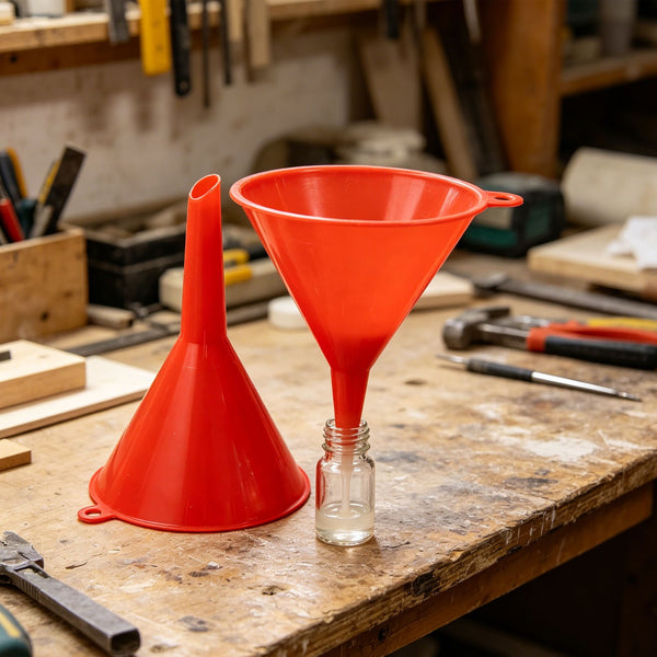 8PCS Plastic Funnel Set Red Kitchen Liquid Transfer Funnels Assorted Sizes