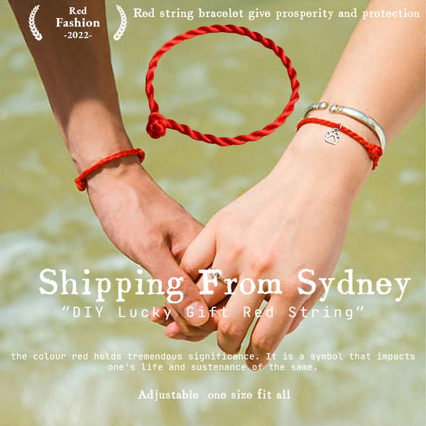 50PCS Handmade Red String Of Fate Protection Love Lucky Rope Friendship Bracelet