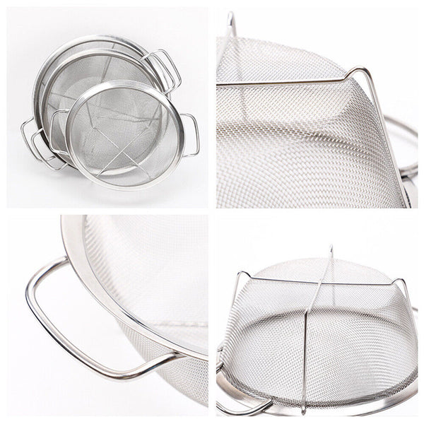 Stainless Steel Fine Mesh Strainer Colander Food Rice Vegetable Fruits Sieve AU