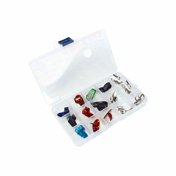 15PCS Multicolor Celluloid Acoustic Electric Guitar Picks Plectrums With Box AUS