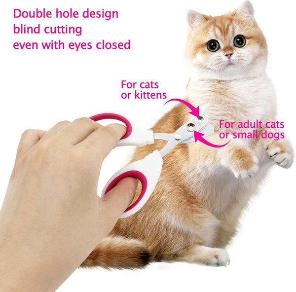 Effortless Pet Nail Clippers, Cat Nail Clippers & Claw Trimmer, with Round Holes