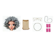 Old Lady Costume Kids Girls Grandma 100 Days of School Dress Wig Book Week Fancy Dress