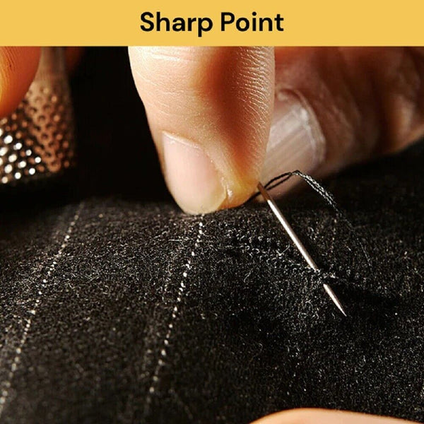 12 PCS Stainless Steel Self-threading Needles Opening Sewing Darning Needles AUS