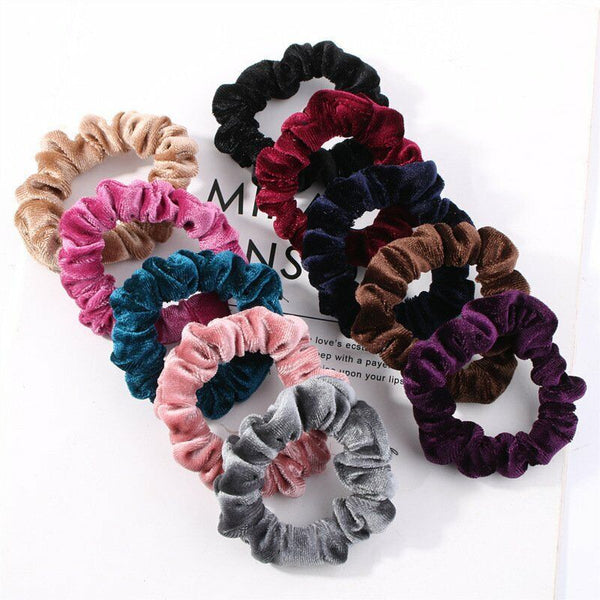 UP 24PCS Velvet Scrunchies Ponytail Women Hair band Elastic Hair Bands Scrunchy