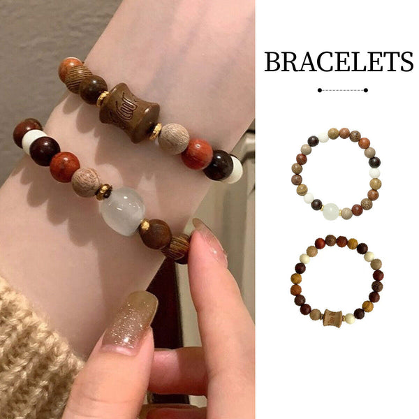 Elegant Wood Bracelet Crafted in New Chinese Style Sophisticated Accessory AU