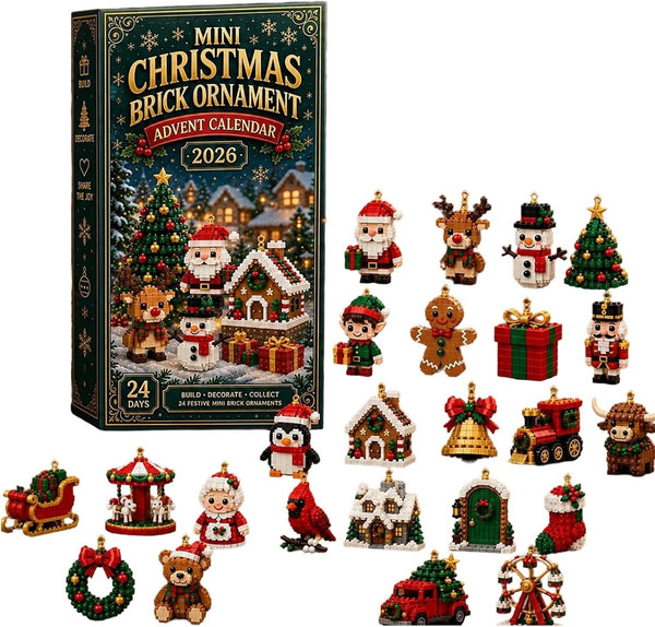 Mini Christmas Brick Ornament Advent Calendar 24 Day Unique Buildable Holiday AU