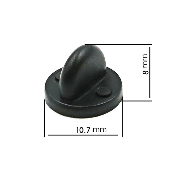 100PCS Black PVC Rubber Pin Backs Lapel Backing ButterflyTie Tack Holder Clasp