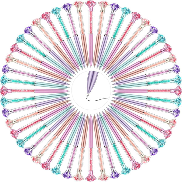 Diamond Crystal Pen Set – Colourful Bling Ballpoint Pens Gift Pack (5/10/25/50 Pcs)
