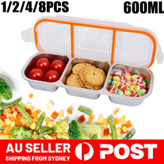 Stainless Steel Snack Container with Lid Lunchbox Food Storage Container 600ml