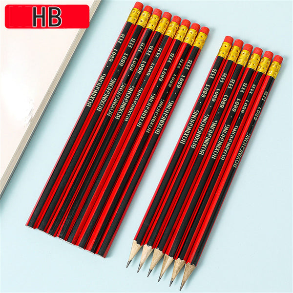 40 Pack HB Wooden Pencils with Erasers – Hexagonal Graphite Pencils for Writing, Drawing and School Use