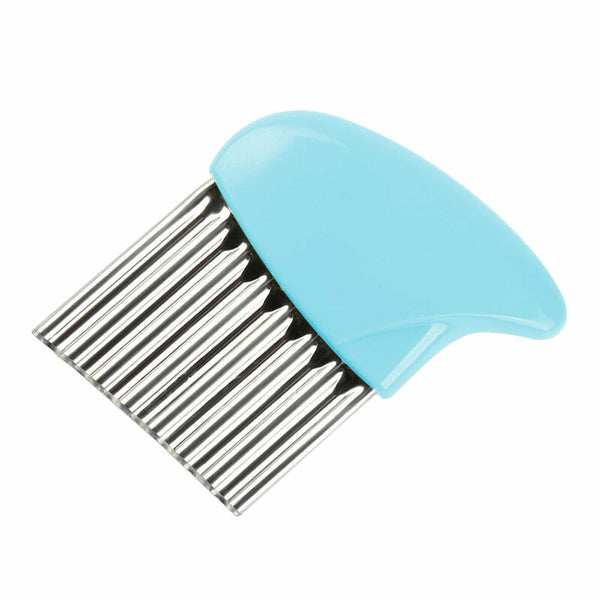 2x Stainless Steel Crinkle Cutter Wavy Vegetable Potato Chip Slicer Knife Blade
