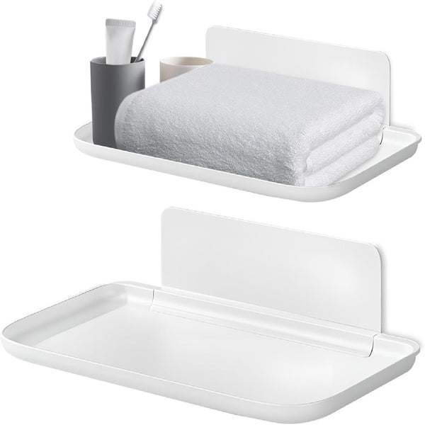 2pcs Collapsible Wall Shelf Folding Storage Rack Space Saving Organizer Holder