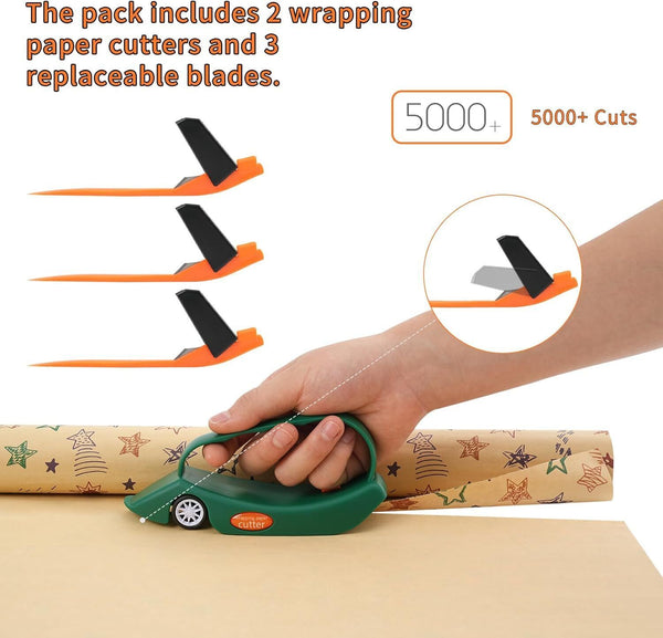 Wrapping Paper Cutter With Replaceable Blades Slider Wrap Gift Birthday Xmas