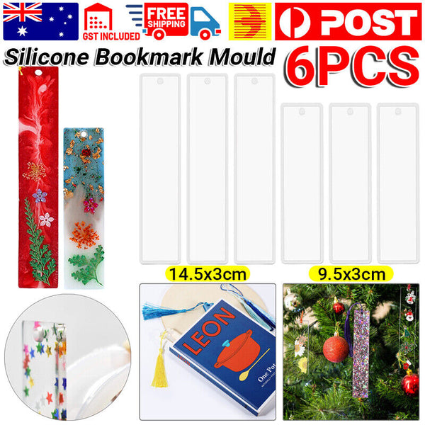 6X Pendant Resin Epoxy DIY Rectangle Mould Casting Craft Silicone Bookmark Mold