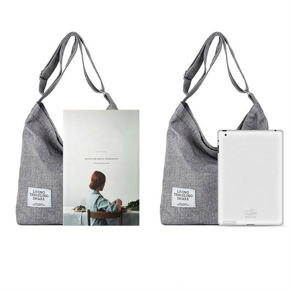 2PCS Women's Canvas Shoulder Bag Set – Large Everyday Tote Bags
