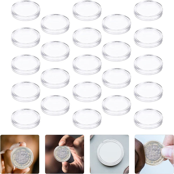 40X 40.8mm Coin Holder Capsules Box Storage Clear Round Display Coin Cases Round