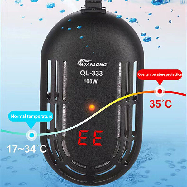 Submersible Aquarium Heater Fish Tank Heating Rod Turtle Tank Thermostat Heater