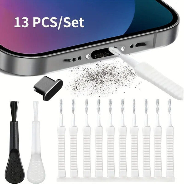 13PCS Mobile Phone Speaker & Port Dust Removal Cleaner Tool Kit Cleaning Equipme