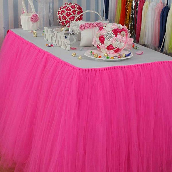 Tulle Tutu Table Skirt Cloth Wedding Birthday Xmas Baby Shower Party Decorations