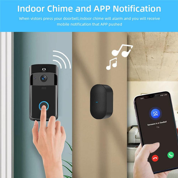 Wireless Doorbell WiFi Phone Security Camera Ring Video Door Bell Smart Intercom