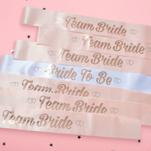 Team Bride To Be Sash Hens Do Party Rose Gold Wedding Sashes Bridal Shower AUS