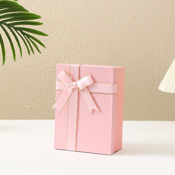 5PCS Elegant Folding Gift Box with Ribbon Bow One-Piece Shoe Apparel Box 22*16cm