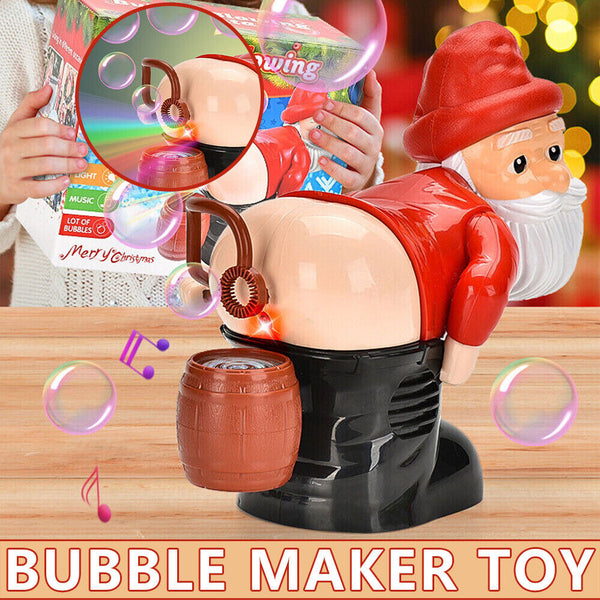 Bubble Maker Toy Santa Claus Funny Music Automatic Fart Bubble Blower Lights DM