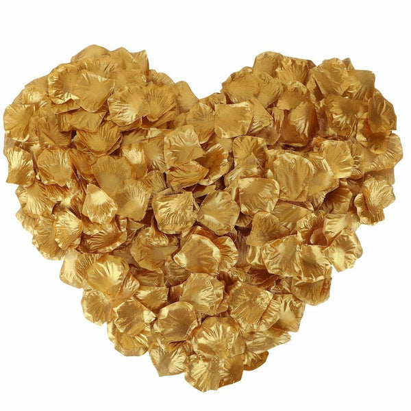 144X Gold Wedding Silk Rose Petals Bridal Flowergirl Basket Fake Flower Decorati