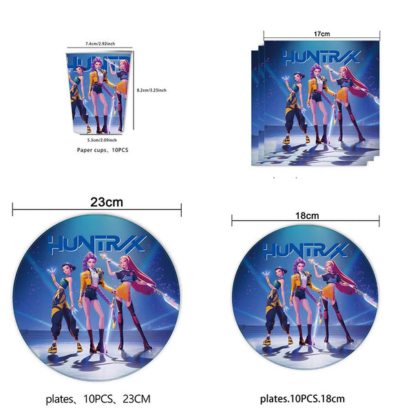 Cups Cake Toppers Balloons Party Supplies Demon Hunters Birthday Tableware