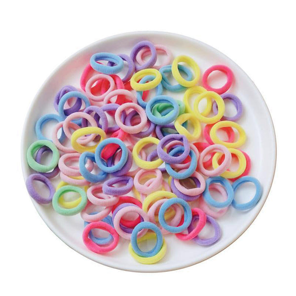 50x Mini Baby Toddler Hair Ties Seamless Elastic Soft Small Kids Pastel AU STOCK