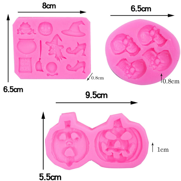 6PCS Halloween Ghost Bat Silicone Mould DIY Bat Pumpkin Craft Epoxy Resin Mould