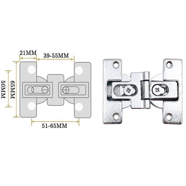 Cabinet Door Flap Folding Hinges 180 Degrees Hidden Hinge Self-Supporting Hinge