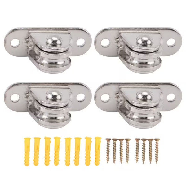 4PCS Pulley Block Wall Ceiling Mount Bearing Pulley Wheel Silent Fixed Pulley