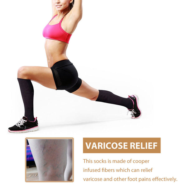 Compression Socks Copper Medical Stockings Travel Running Anti Fatigue Unisex AU
