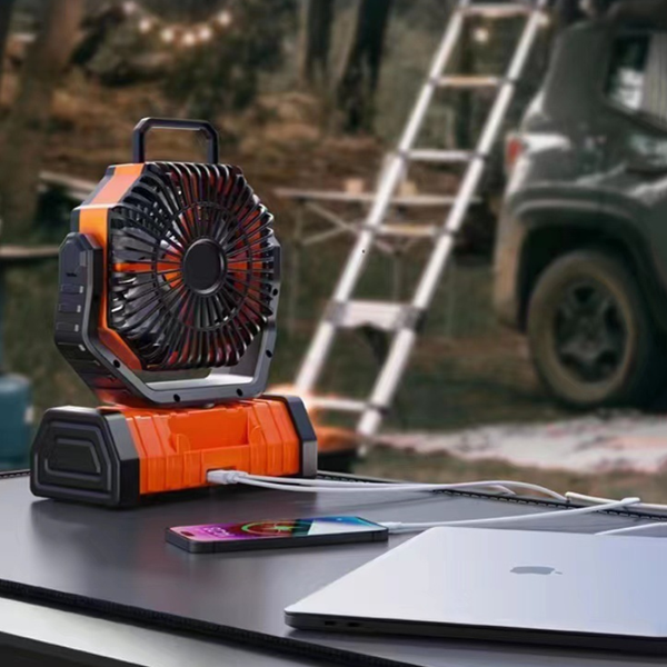 20000mAh Portable Camping Fan Hanging With LED Light Tent Fans USB Rechargeable